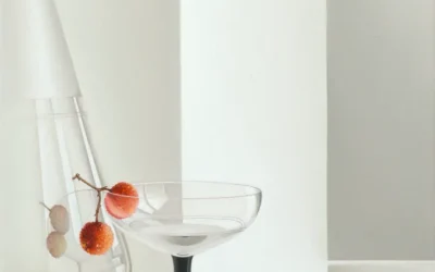 Glas Copier met Aardbeiboombesjes (Verkocht)