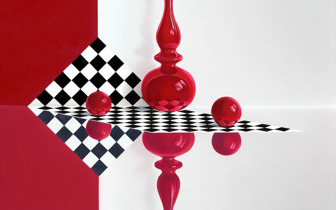 Spiegeling in rood